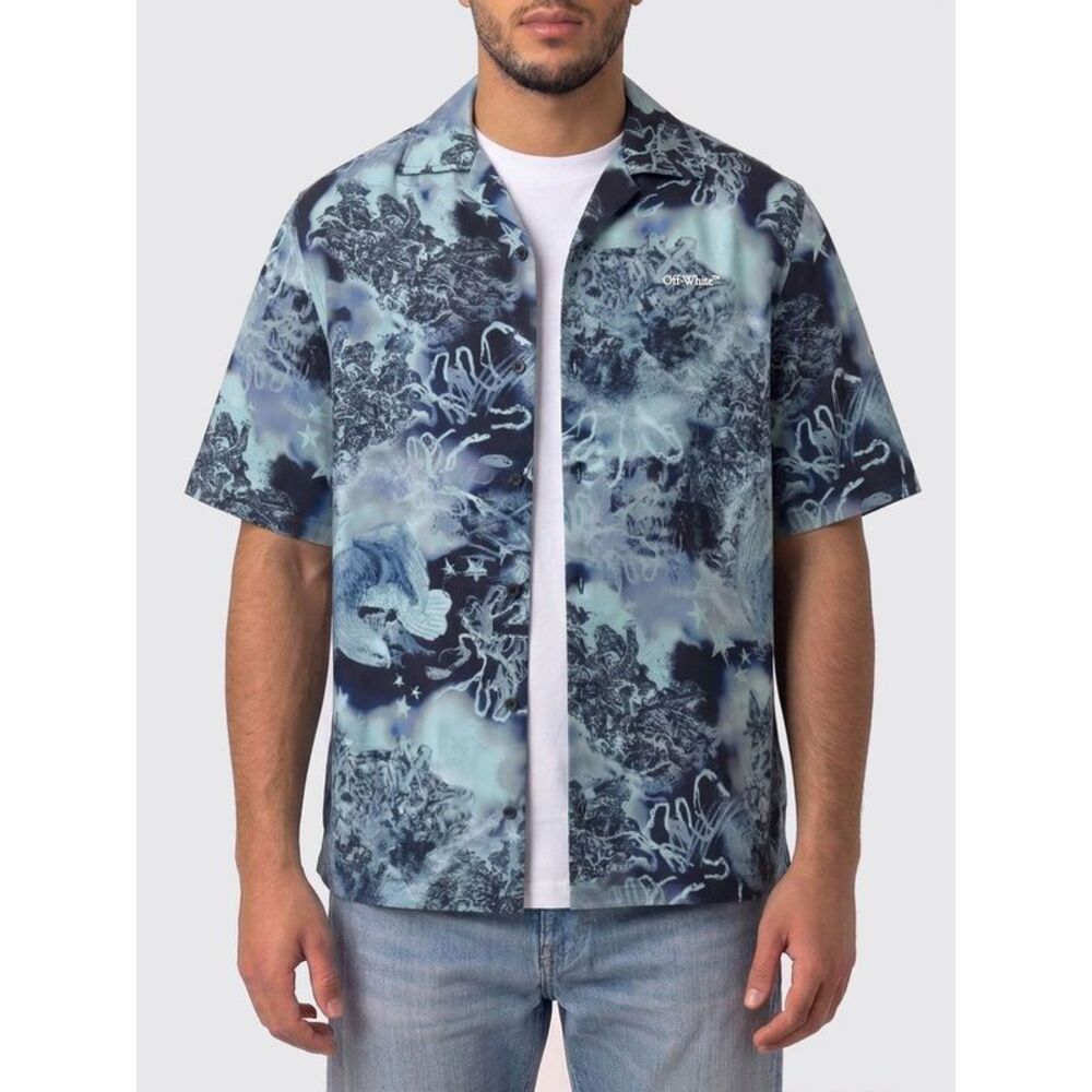 Off-White Men Printed Viscose Shirt Off-White